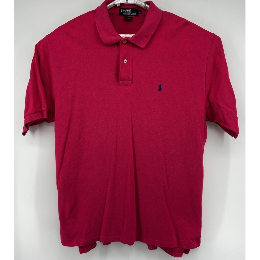 Polo Ralph Lauren Pink 100% Cotton Short Sleeve Polo Shirt Men's Size XL